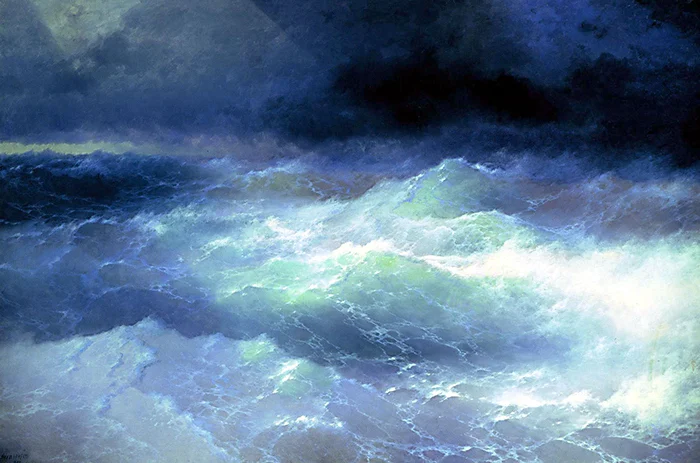 ivan aivazovsky among the waves 1898
